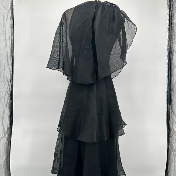 Vintage 1970s RICHILENE Black Silk GAZAR Gown - Picture 2 of 3